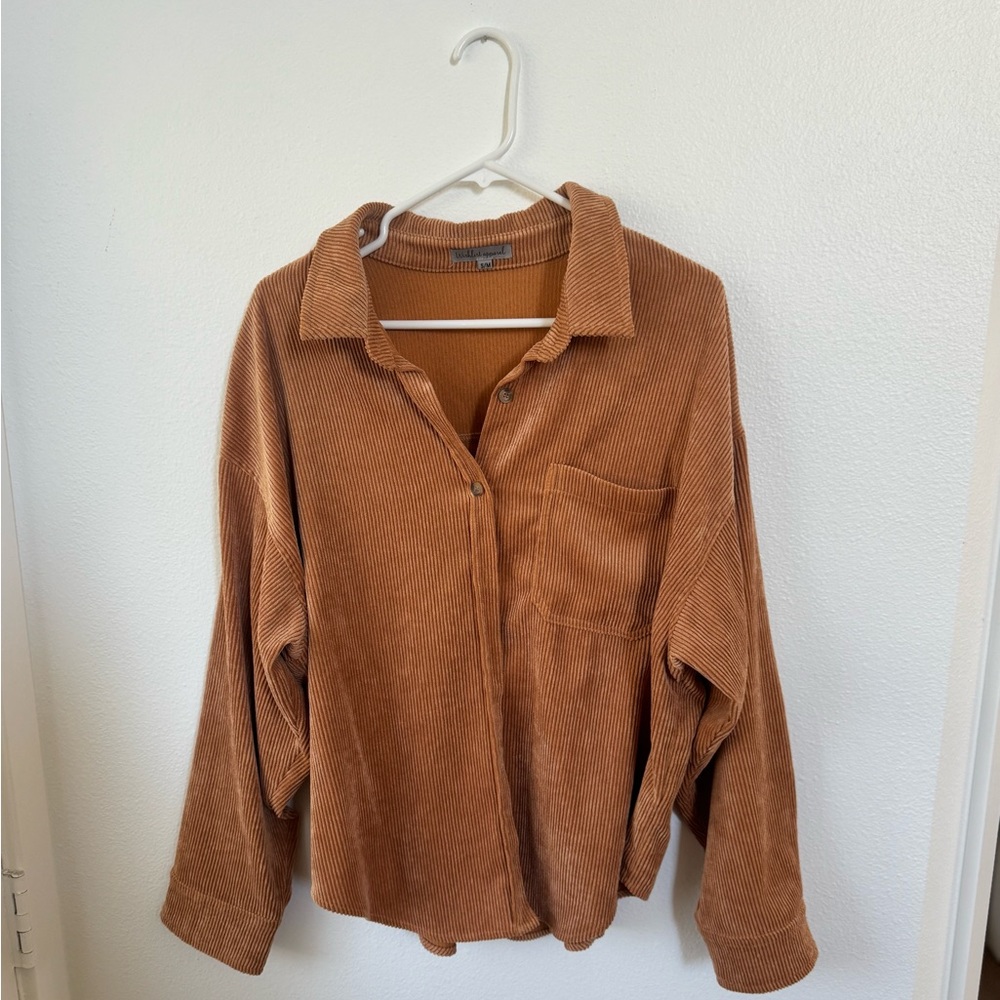 Tan Corduroy Shacket